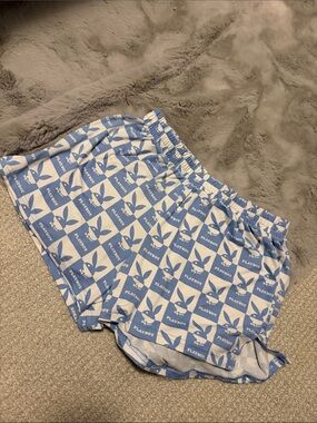 PLAYBOY Blue & White Checker Bunny Lounge Shorts
